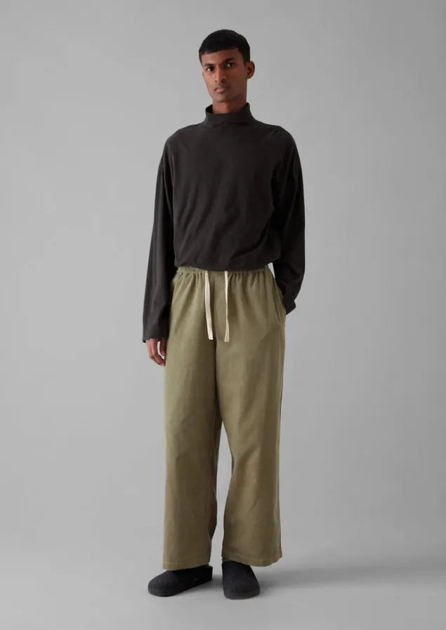 Cord | Loungewear-TOAST Soft Organic Cord Lounge Trousers GreenStone