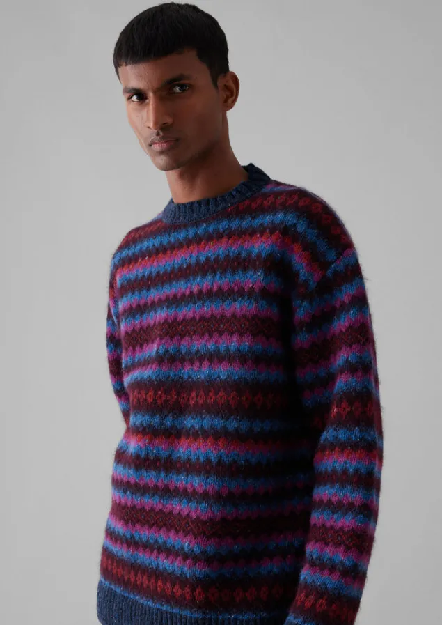 soundwave_jacquard_crew_neck_sweater_4.webp Knitwear-TOAST Soundwave Jacquard Crew Neck Sweater AmethystMulti