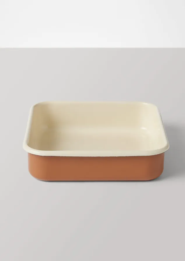 Outdoor-TOAST Square Enamel Oven Dish Cumin/Cream