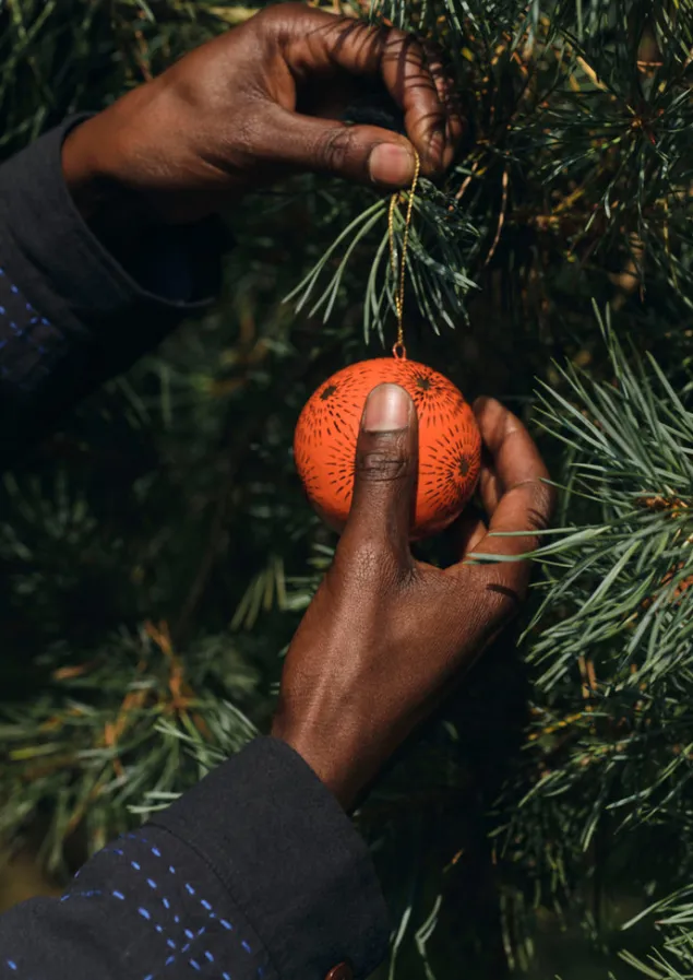 Christmas Decorations-TOAST Starburst Hand Painted Bauble BrightCoral