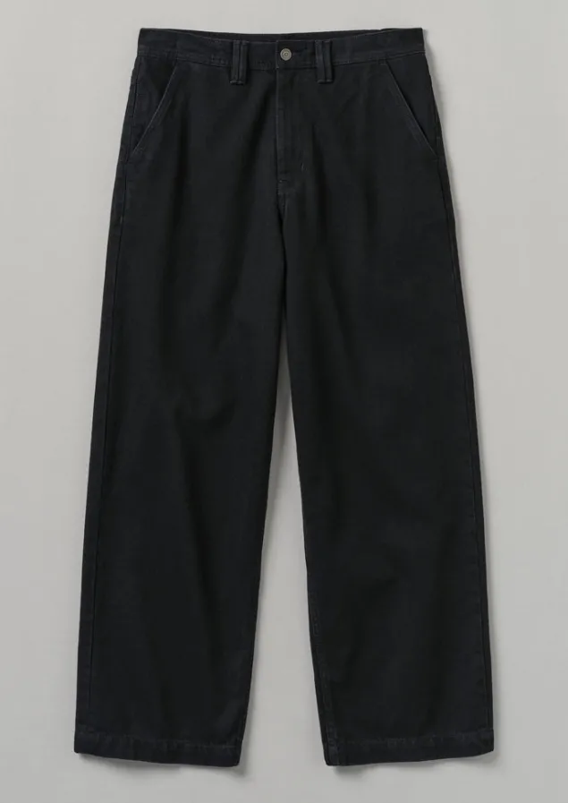 Denim | Trousers-TOAST Straight Leg Denim Trousers Black