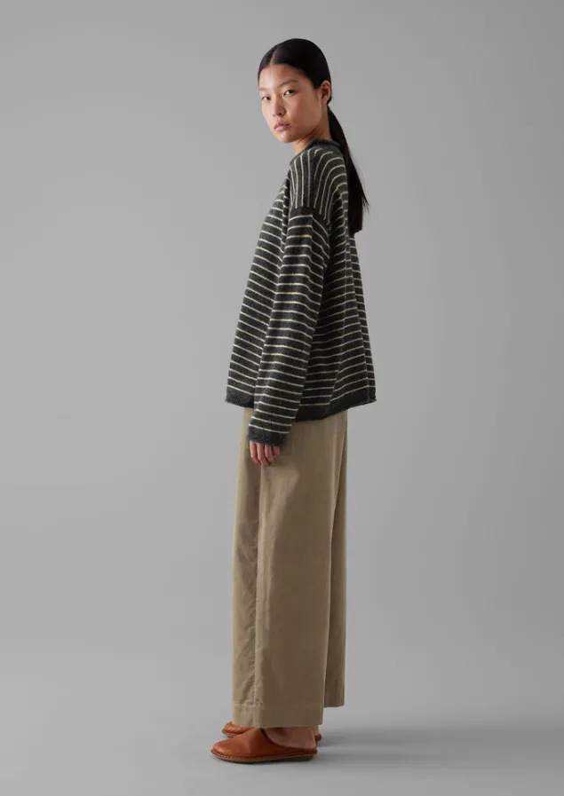 stripe_alpaca_wool_sweater_11.webp Loungewear | Tops & Tees-TOAST Stripe Alpaca Wool Sweater Charcoal/Oatmeal