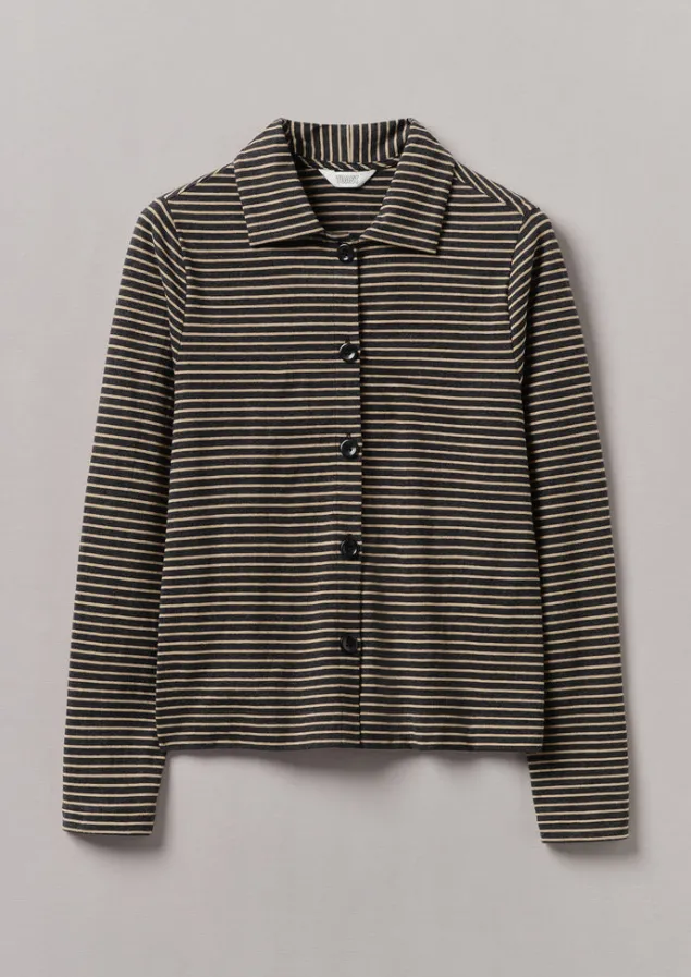 Jersey | Shirts-TOAST Stripe Cotton Jersey Shirt Grey/Sand