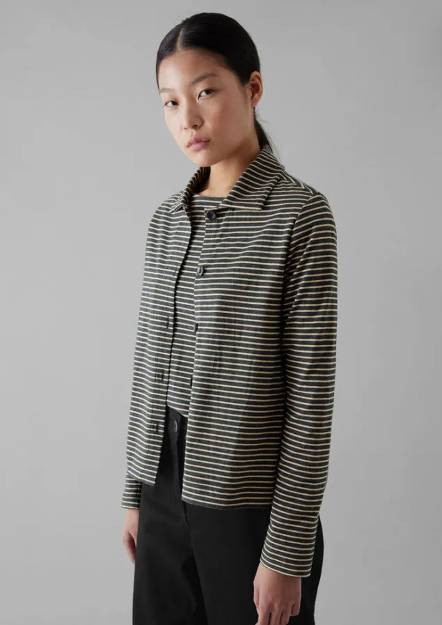 Jersey | Shirts-TOAST Stripe Cotton Jersey Shirt Grey/Sand