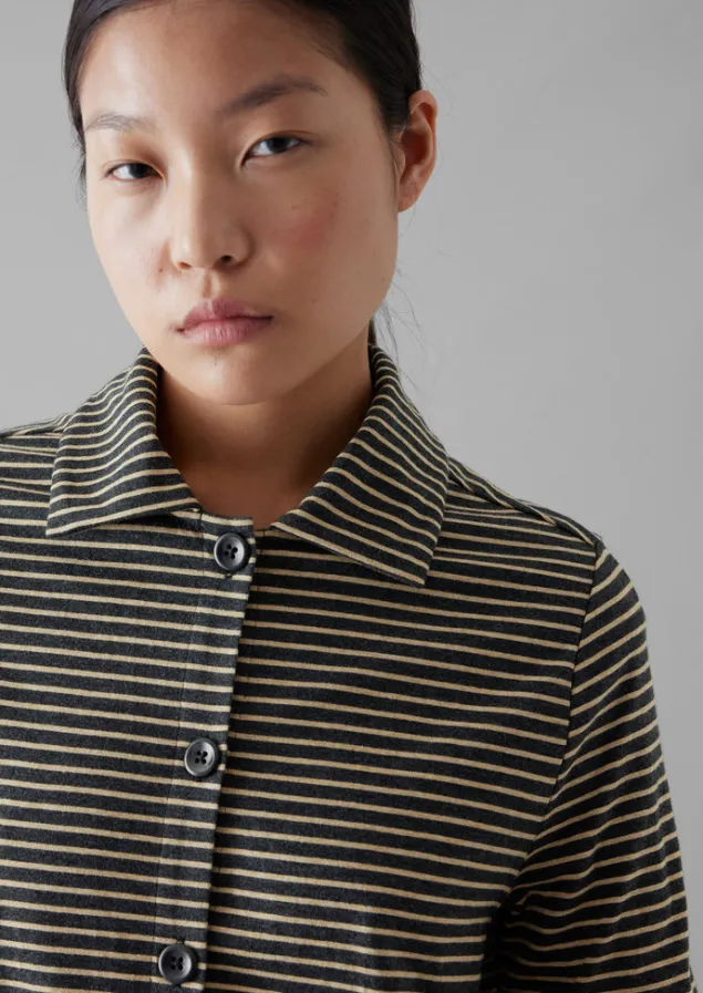 stripe_cotton_jersey_shirt_8.webp Jersey | Shirts-TOAST Stripe Cotton Jersey Shirt Grey/Sand