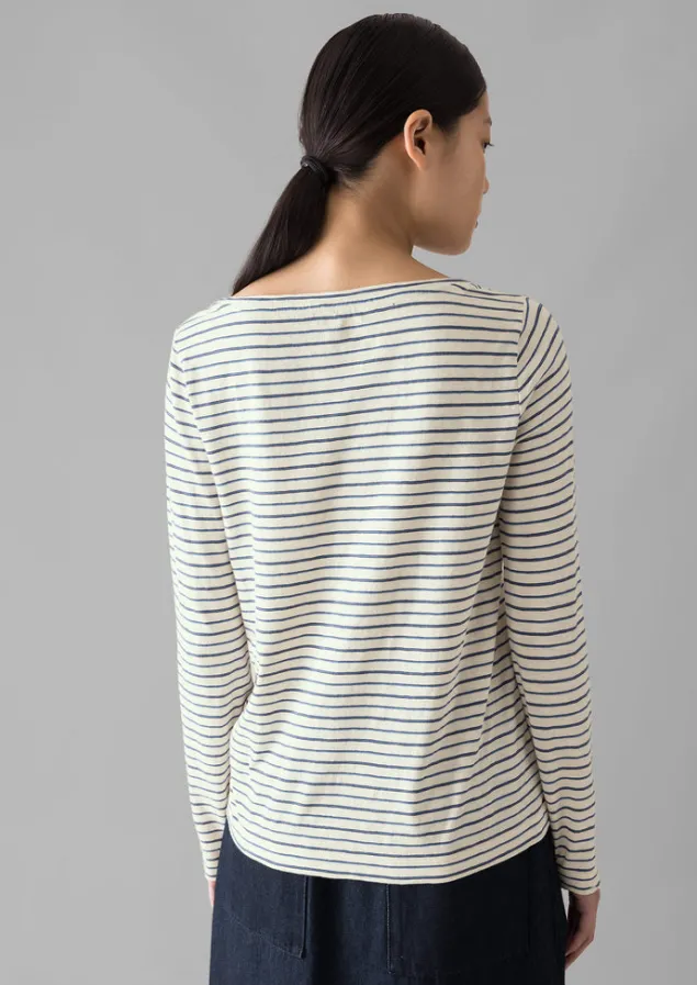 stripe_cotton_open_neck_tee_8.webp Jersey | Tops & Tees-TOAST Stripe Cotton Open Neck Tee Stone