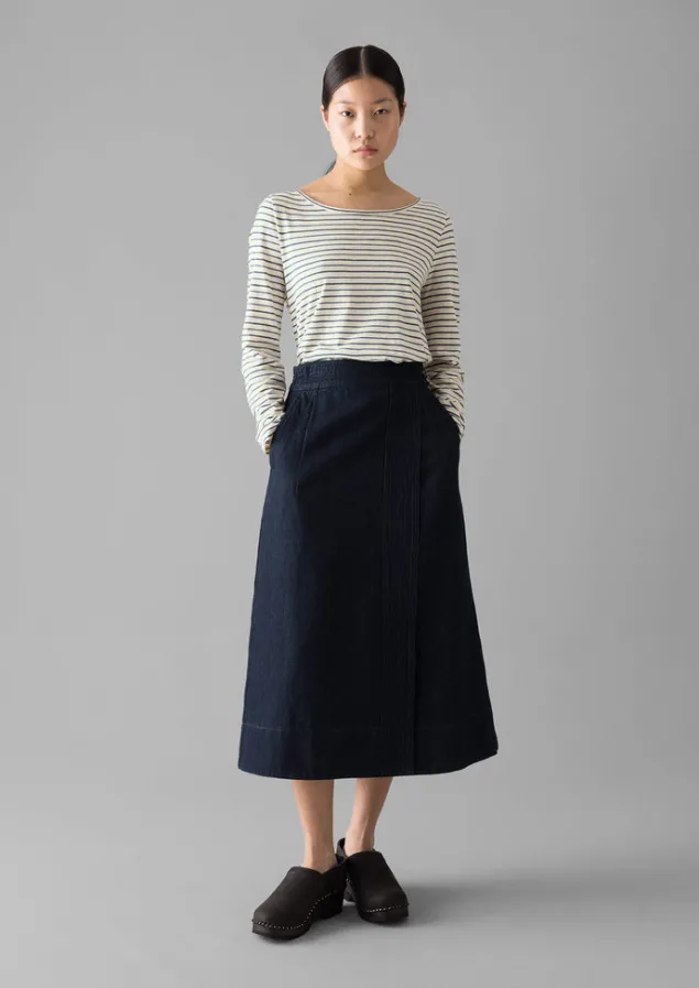 stripe_cotton_open_neck_tee_9.webp Jersey | Tops & Tees-TOAST Stripe Cotton Open Neck Tee Stone
