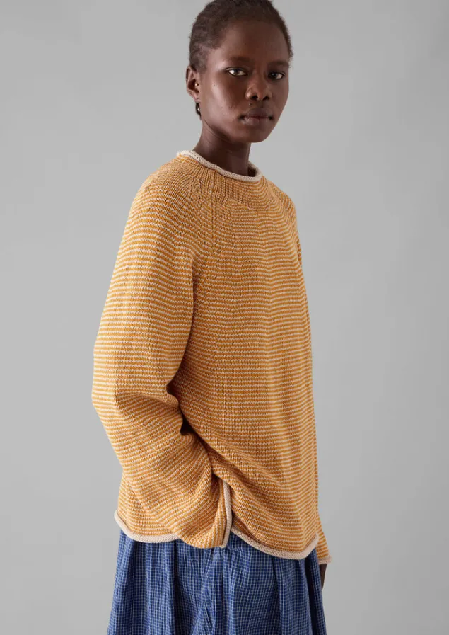 stripe_linen_cotton_sweater_17.webp Linen | Jersey-TOAST Stripe Linen Cotton Sweater Spice/Putty