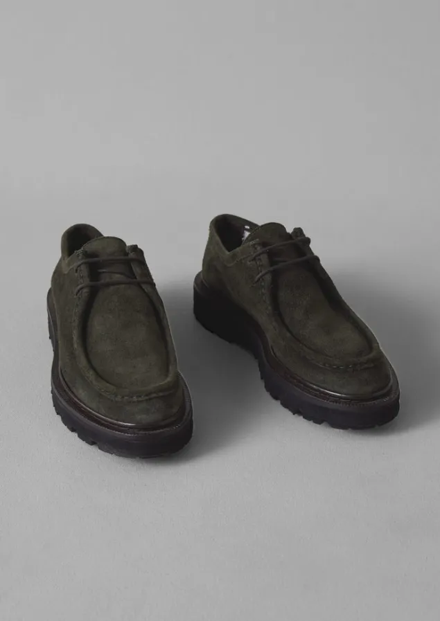 Shoes-TOAST Sturlini Suede Lace Up Shoes DarkOlive