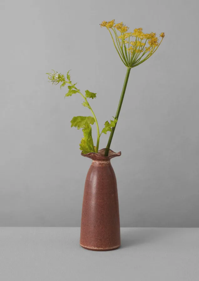 sz_ceramics_frill_neck_vase_14.webp Decorative Pieces | Ceramics-TOAST SZ Ceramics Frill Neck Vase Chestnut