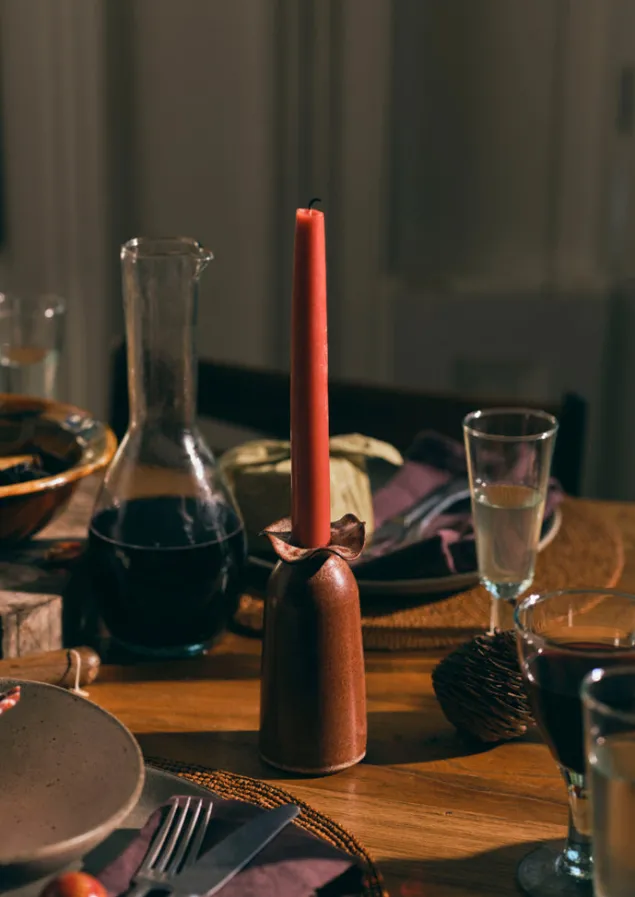 sz_ceramics_frill_neck_vase_16.webp Decorative Pieces | Ceramics-TOAST SZ Ceramics Frill Neck Vase Chestnut