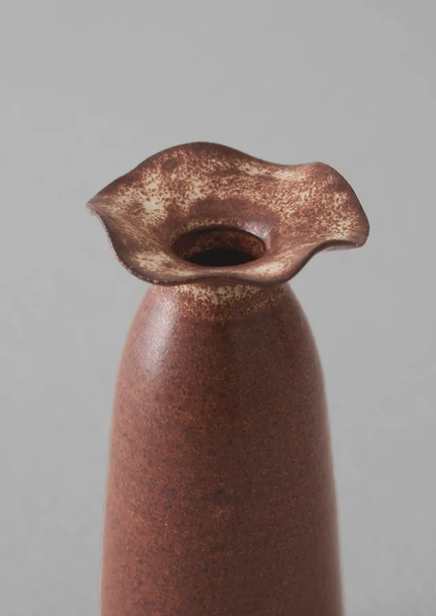 sz_ceramics_frill_neck_vase_3.webp Decorative Pieces | Ceramics-TOAST SZ Ceramics Frill Neck Vase Chestnut