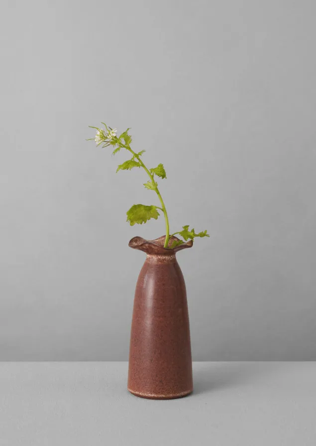 sz_ceramics_frill_neck_vase_5.webp Decorative Pieces | Ceramics-TOAST SZ Ceramics Frill Neck Vase Chestnut