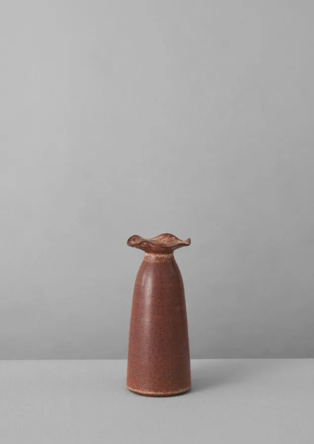 sz_ceramics_frill_neck_vase_7.webp Decorative Pieces | Ceramics-TOAST SZ Ceramics Frill Neck Vase Chestnut