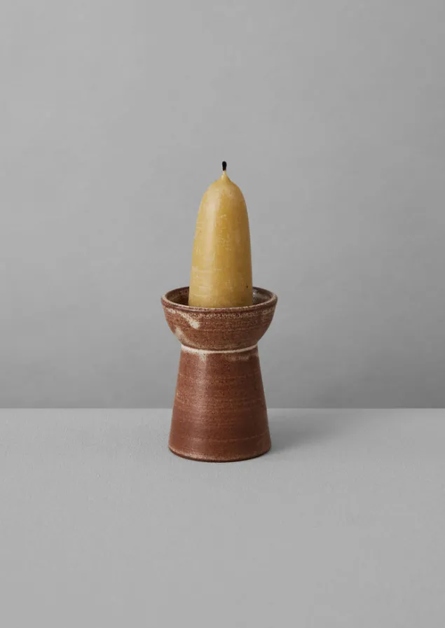 sz_ceramics_pillar_candle_holder_12-1.webp Decorative Pieces | Ceramics-TOAST SZ Ceramics Pillar Candle Holder Chestnut