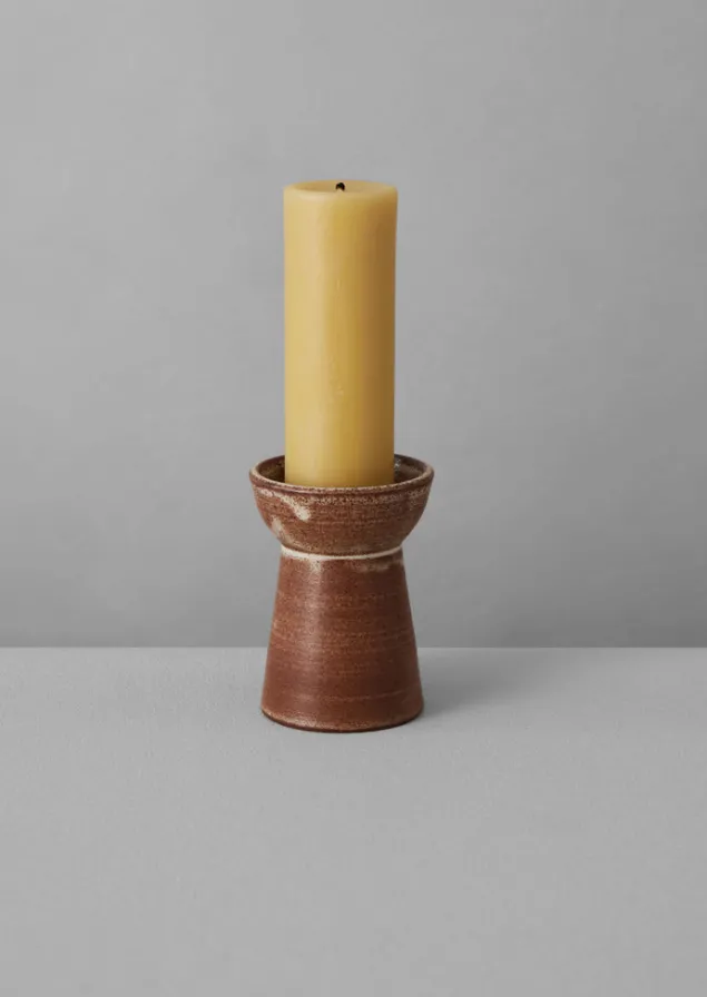 sz_ceramics_pillar_candle_holder_5.webp Decorative Pieces | Ceramics-TOAST SZ Ceramics Pillar Candle Holder Chestnut