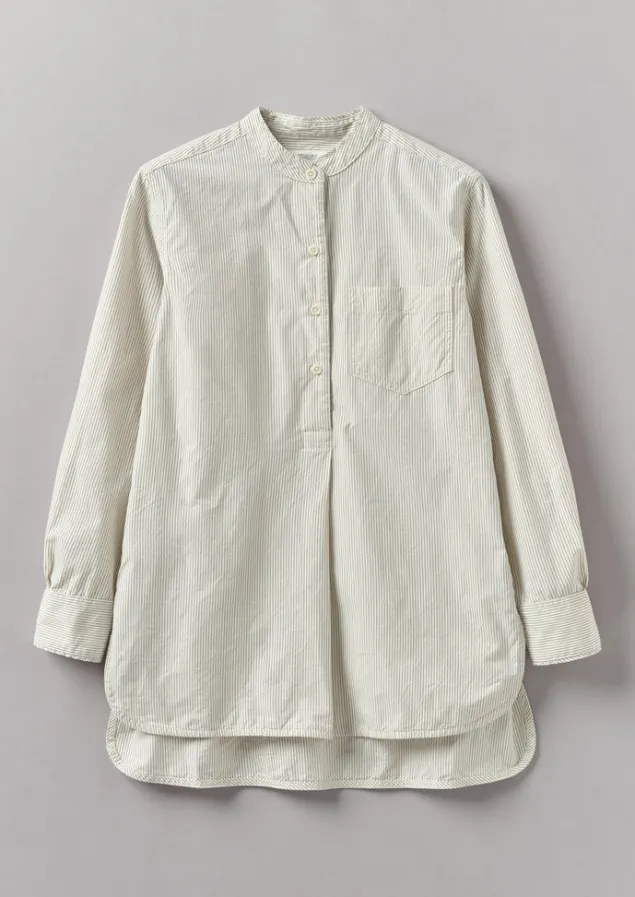 Tops & Tees-TOAST Taro Stripe Organic Cotton Poplin Shirt SunwashedBlue