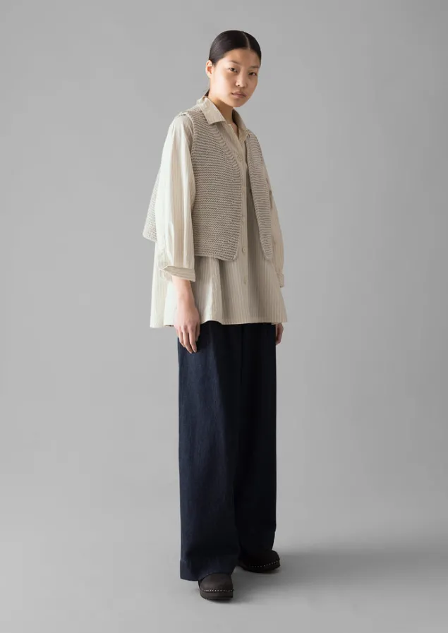 textured_knit_gilet_1.webp Knitwear-TOAST Textured Knit Gilet Harvest