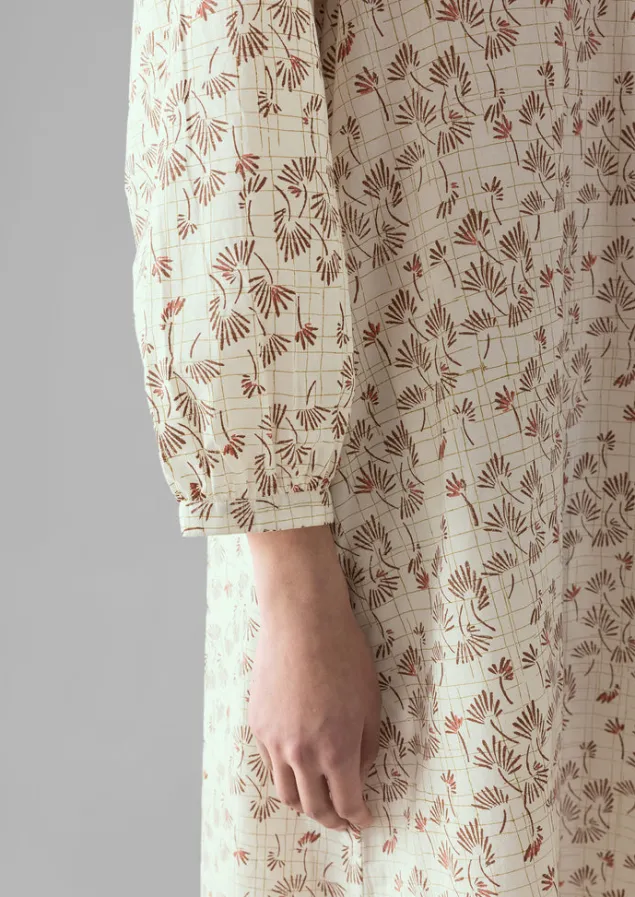 trellis_floral_block_print_nightdress_3.webp Nightwear | Loungewear-TOAST Trellis Floral Block Print Nightdress Ecru/Coral