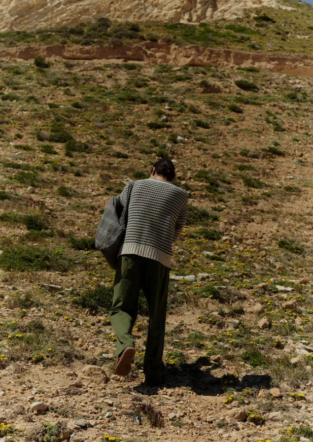 tucking_stripe_wool_cotton_sweater_2.webp Knitwear-TOAST Tucking Stripe Wool Cotton Sweater Ecru/Navy