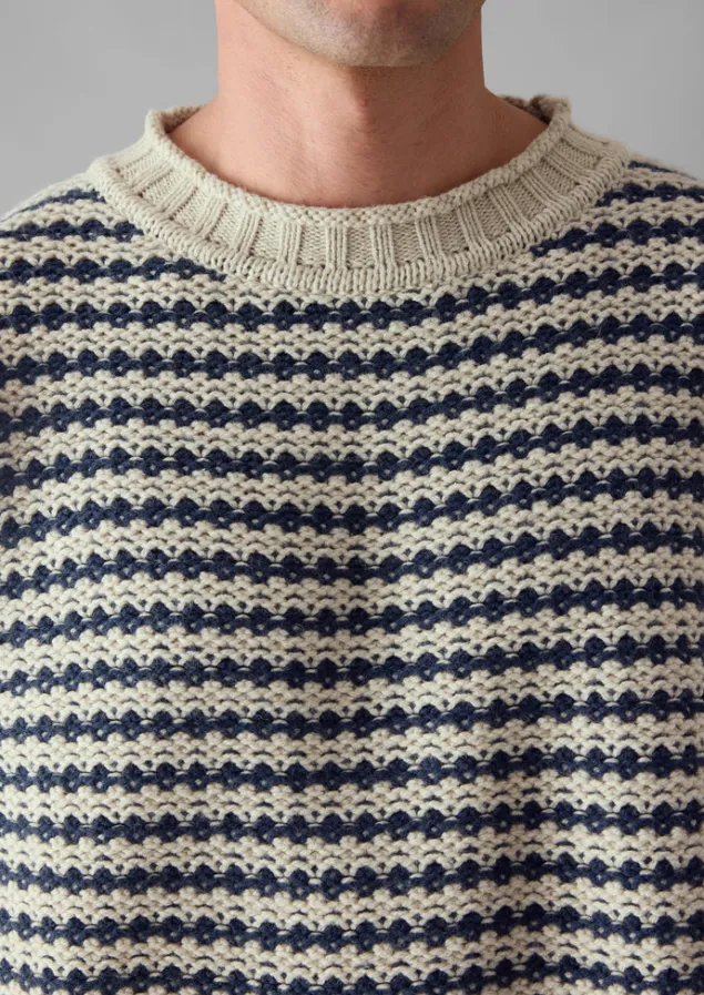 tucking_stripe_wool_cotton_sweater_5.webp Knitwear-TOAST Tucking Stripe Wool Cotton Sweater Ecru/Navy