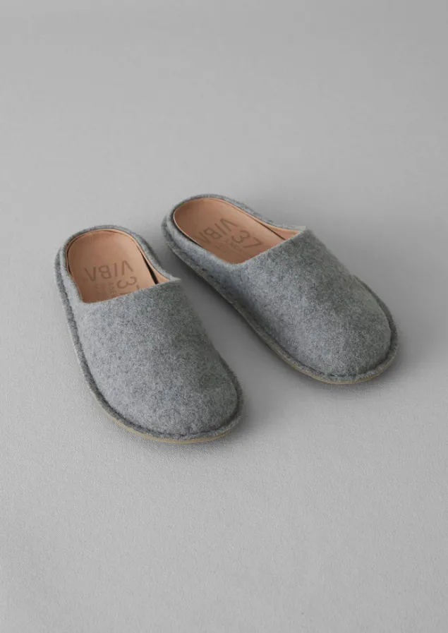 Slippers | Nightwear-TOAST Viba Roma Felt Slippers Grey