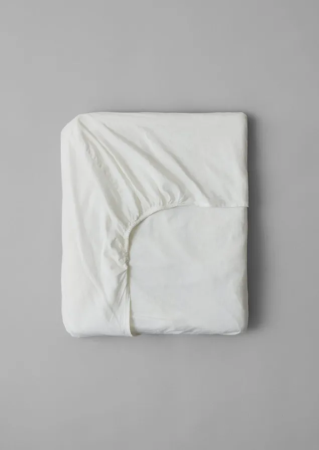 Textiles | Bed Linen-TOAST Washed Linen Cotton Fitted Sheet Ecru