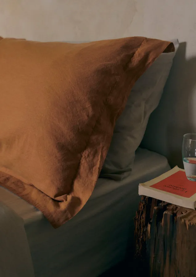 Textiles | Bed Linen-TOAST Washed Linen Cotton Oxford Pillowcase Set Bracken