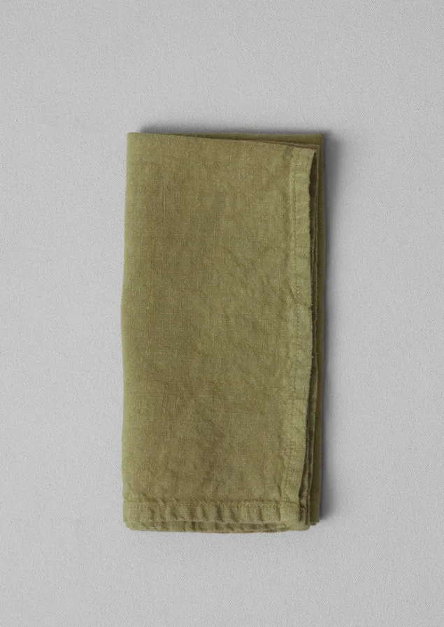 Textiles | Kitchen-TOAST Washed Linen Napkin Olivine