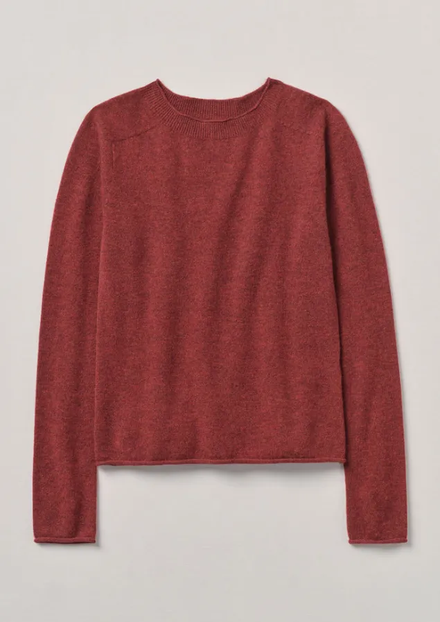 Knitwear-TOAST Wool Cashmere Neat Sweater Russet