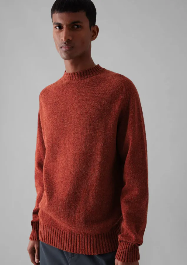 Knitwear-TOAST Wool Crew Neck Sweater RedGranite