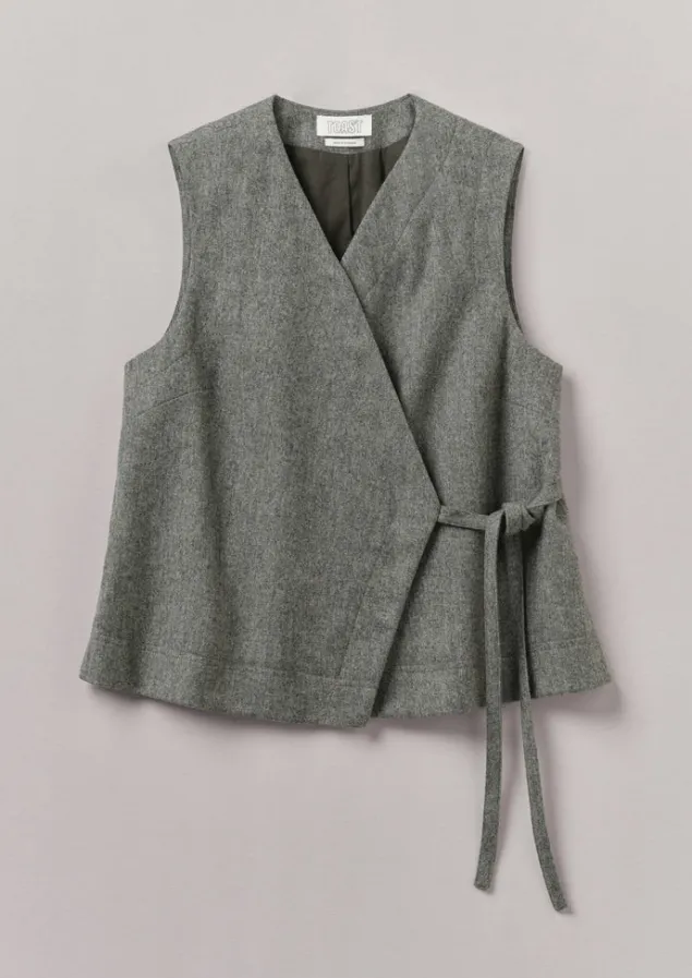 Coats & Jackets-TOAST Wool Flannel Sleeveless Jacket GreyMelange