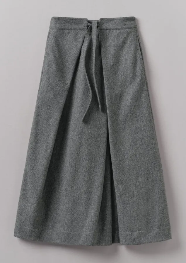 Skirts | Trousers-TOAST Wool Flannel Tie Front Culottes GreyMelange
