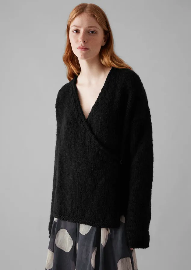 wool_knitted_wrap_jacket_8.webp Jersey | Loungewear-TOAST Wool Knitted Wrap Jacket Black